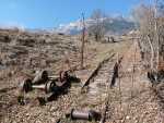 Tracé de l'ancien funiculaire avec un des chariot.