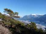 Vue depuis la croupe à 1100 mètres d'altitude.