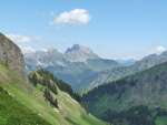 Paysage en arrière pendant la montée