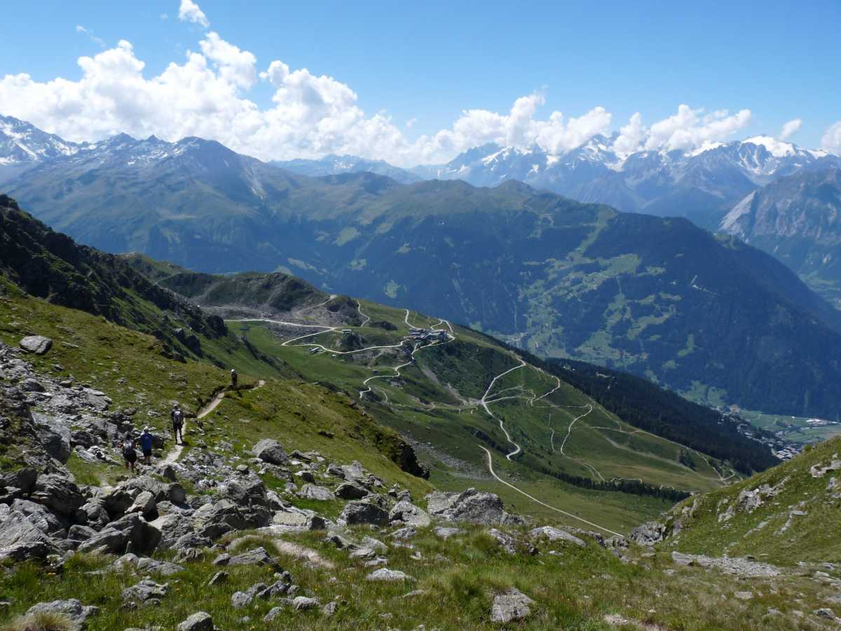 Vue sur l'itinéraire de montée