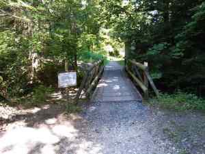 Première passerelle de ce sentier du Flon