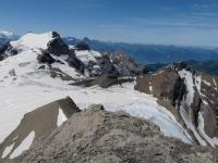 Le glacier de Diablerêts avec le sommet à gauche + restaurant Botta