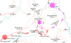 Carte Les Cases -> Bonaudon -> Montreux