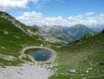 Le lac Segray en descendant de la Tour de Mayen, Mont d'Or et Pic Chaussy en arrière plan